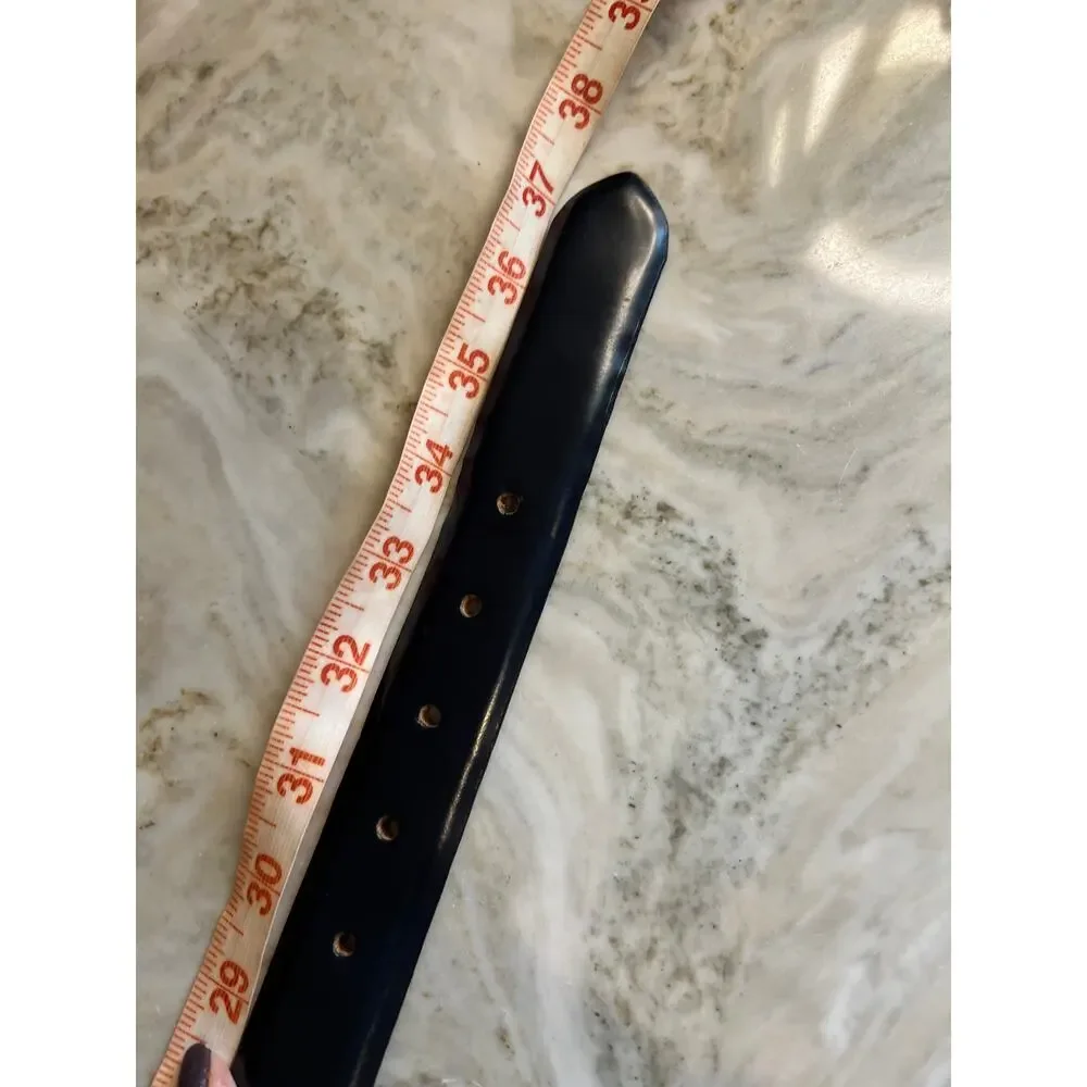 Vintage Holt Renfrew Genuine Leather Belt Navy Blue M